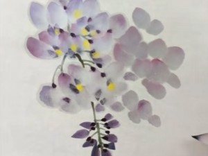 一个视频教会你画紫藤花